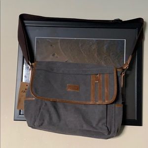 Messenger Bag -Brown Canvas- With Adjustable Strap